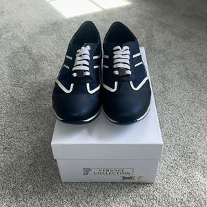 Navy Blue Versace Sneakers in size 44 (10.5 US)